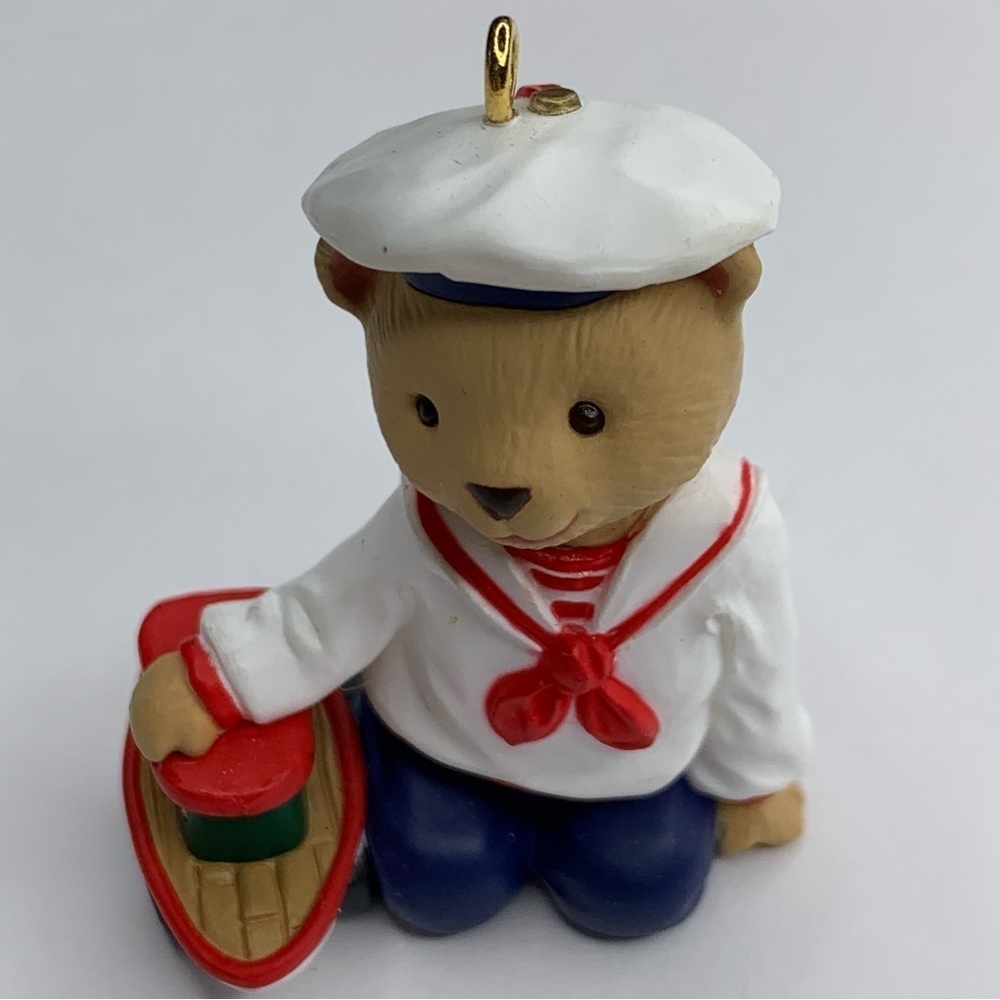 Vintage Hallmark Keepsake Ornament Sailor Abernathy Bearinger Navy Unused in Box